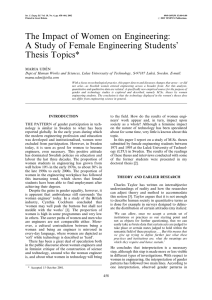 The Impact of Women on Engineering: Thesis Topics*