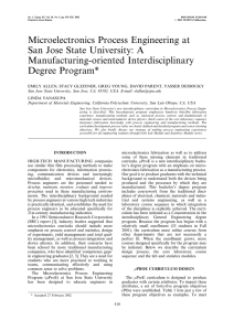 Microelectronics Process Engineering at San Jose State University: A Manufacturing-oriented Interdisciplinary