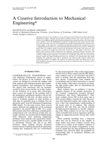 A Creative Introduction to Mechanical Engineering*