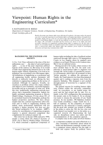 Viewpoint: Human Rights in the Engineering Curriculum*