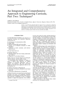 An Integrated and Comprehensive Approach to Engineering Curricula, Part Two: Techniques*