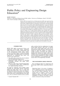 Public Policy and Engineering Design Education*