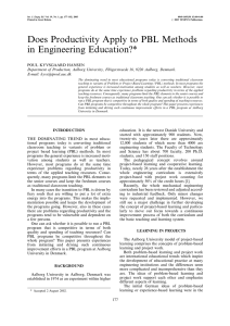 Does Productivity Apply to PBL Methods in Engineering Education?*