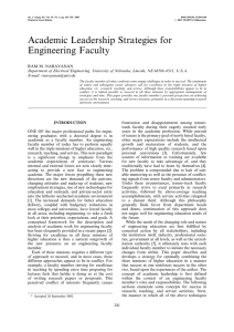 Academic Leadership Strategies for Engineering Faculty