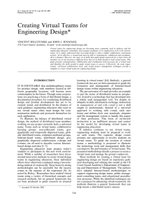 Creating Virtual Teams for Engineering Design* VINCENT WILCZYNSKI and JOHN J. JENNINGS