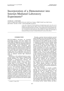 Incorporation of a Demonstrator into Internet-Mediated Laboratory Experiments*