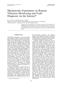 Mechatronic Experiment on Remote Vibration Monitoring and Fault Diagnosis via the Internet*