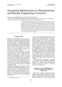 Integrating Mechatronics in Manufacturing and Related Engineering Curricula*