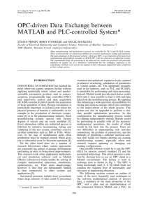 OPC-driven Data Exchange between MATLAB and PLC-controlled System*
