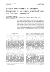 Isotopic Engineering as a Conceptual Framework for Courses in Microelectronics