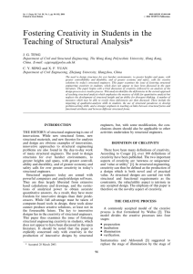 Fostering Creativity in Students in the Teaching of Structural Analysis*