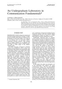 An Undergraduate Laboratory in Communication Fundamentals*