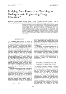 Bridging from Research to Teaching in Undergraduate Engineering Design Education*