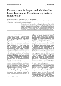 Developments in Project and Multimedia- based Learning in Manufacturing Systems Engineering*