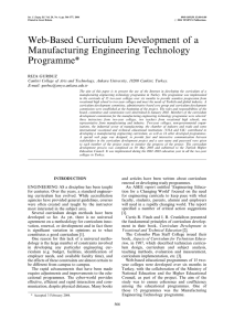 Web-Based Curriculum Development of a Manufacturing Engineering Technology Programme*