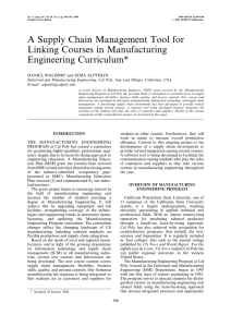A Supply Chain Management Tool for Linking Courses in Manufacturing Engineering Curriculum*