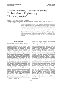 Student-centered, Concept-embedded Problem-based Engineering Thermodynamics*