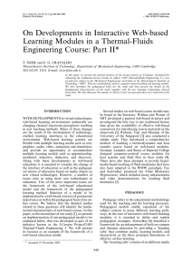 On Developments in Interactive Web-based Learning Modules in a Thermal-Fluids