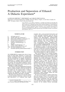 Production and Separation of Ethanol: A Didactic Experiment*