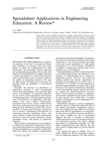 Spreadsheet Applications in Engineering Education: A Review*