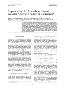 Applications of a Spreadsheet-based Wavelet Analysis Toolbox in Education*