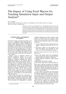 The Impact of Using Excel Macros for Analysis*