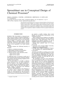 Spreadsheet use in Conceptual Design of Chemical Processes*
