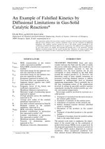 An Example of Falsified Kinetics by Diffusional Limitations in Gas-Solid Catalytic Reactions*