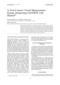 A Non-Contact Visual Measurement System Integrating LabVIEW with Matlab*