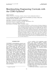 Benchmarking Engineering Curricula with the CDIO Syllabus*