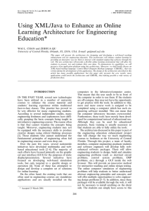 Using XML/Java to Enhance an Online Learning Architecture for Engineering Education*