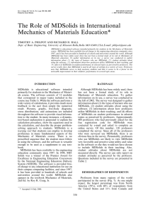 The Role of MDSolids in International Mechanics of Materials Education*