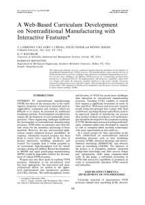 A Web-Based Curriculum Development on Nontraditional Manufacturing with Interactive Features*