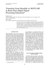 Transition from Simulink to MATLAB in Real-Time Digital Signal Processing Education*