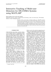 Interactive Teaching of Multi-user Detection for DS-CDMA Systems using MATLAB*