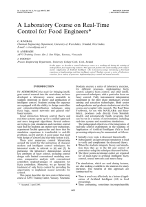 A Laboratory Course on Real-Time Control for Food Engineers*