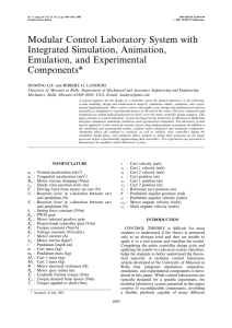 Modular Control Laboratory System with Integrated Simulation, Animation, Emulation, and Experimental Components*