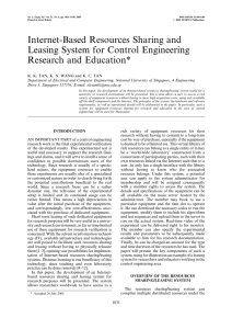 Internet-Based Resources Sharing and Leasing System for Control Engineering Research and Education*