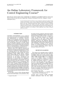 An Online Laboratory Framework for Control Engineering Courses*