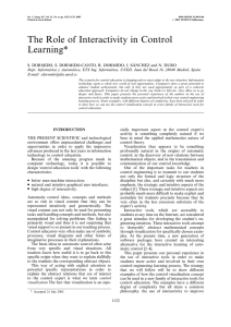 The Role of Interactivity in Control Learning*