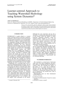Learner-centred Approach to Teaching Watershed Hydrology using System Dynamics*