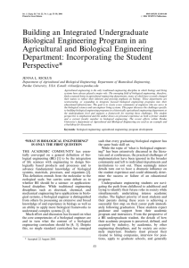 Building an Integrated Undergraduate Biological Engineering Program in an