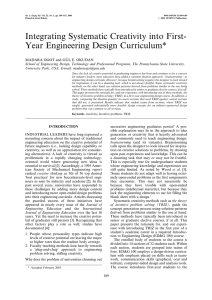 Integrating Systematic Creativity into First- Year Engineering Design Curriculum*