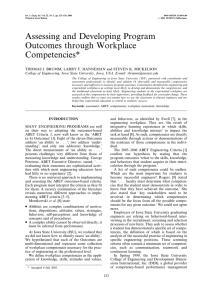 Assessing and Developing Program Outcomes through Workplace Competencies*