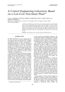 A Control Engineering Laboratory Based on a Low-Cost Non-linear Plant*