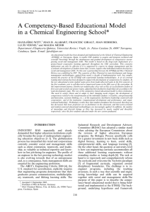 A Competency-Based Educational Model in a Chemical Engineering School*