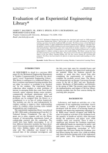 Evaluation of an Experiential Engineering Library*