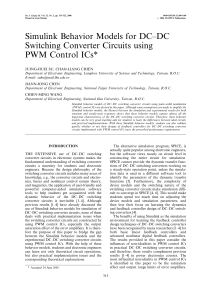 Simulink Behavior Models for DC±DC Switching Converter Circuits using PWM Control ICs*