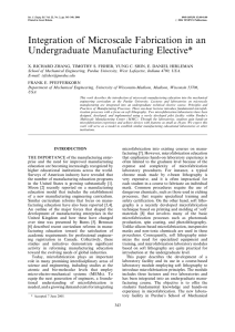 Integration of Microscale Fabrication in an Undergraduate Manufacturing Elective*