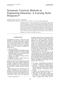 Systematic Creativity Methods in Engineering Education: A Learning Styles Perspective*